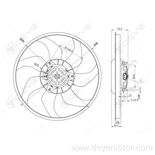 Car fan air cooling for OPEL CORSA D